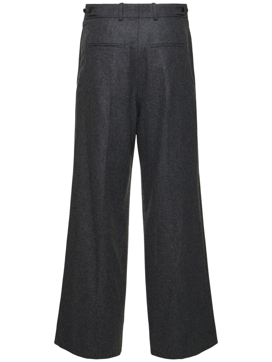 Shop Carven Wool Wide Pants In Grey