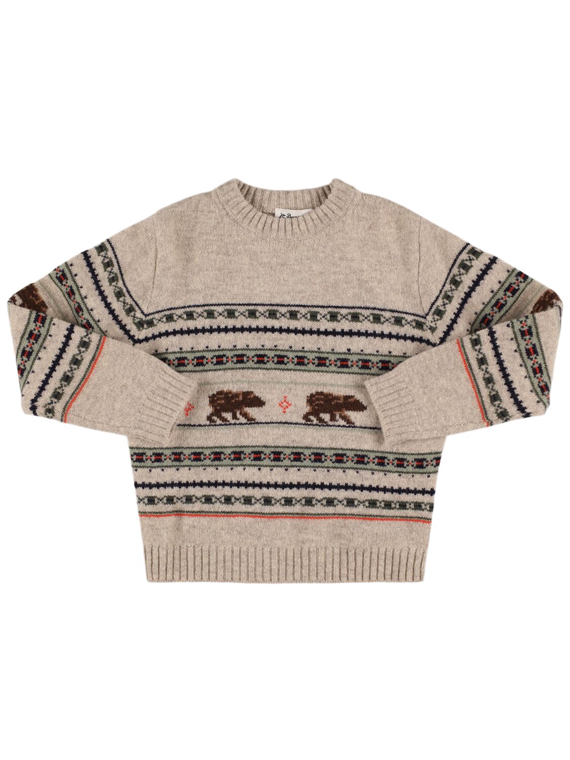 Bonpoint Jacquard Wool Knit Sweater In Grey