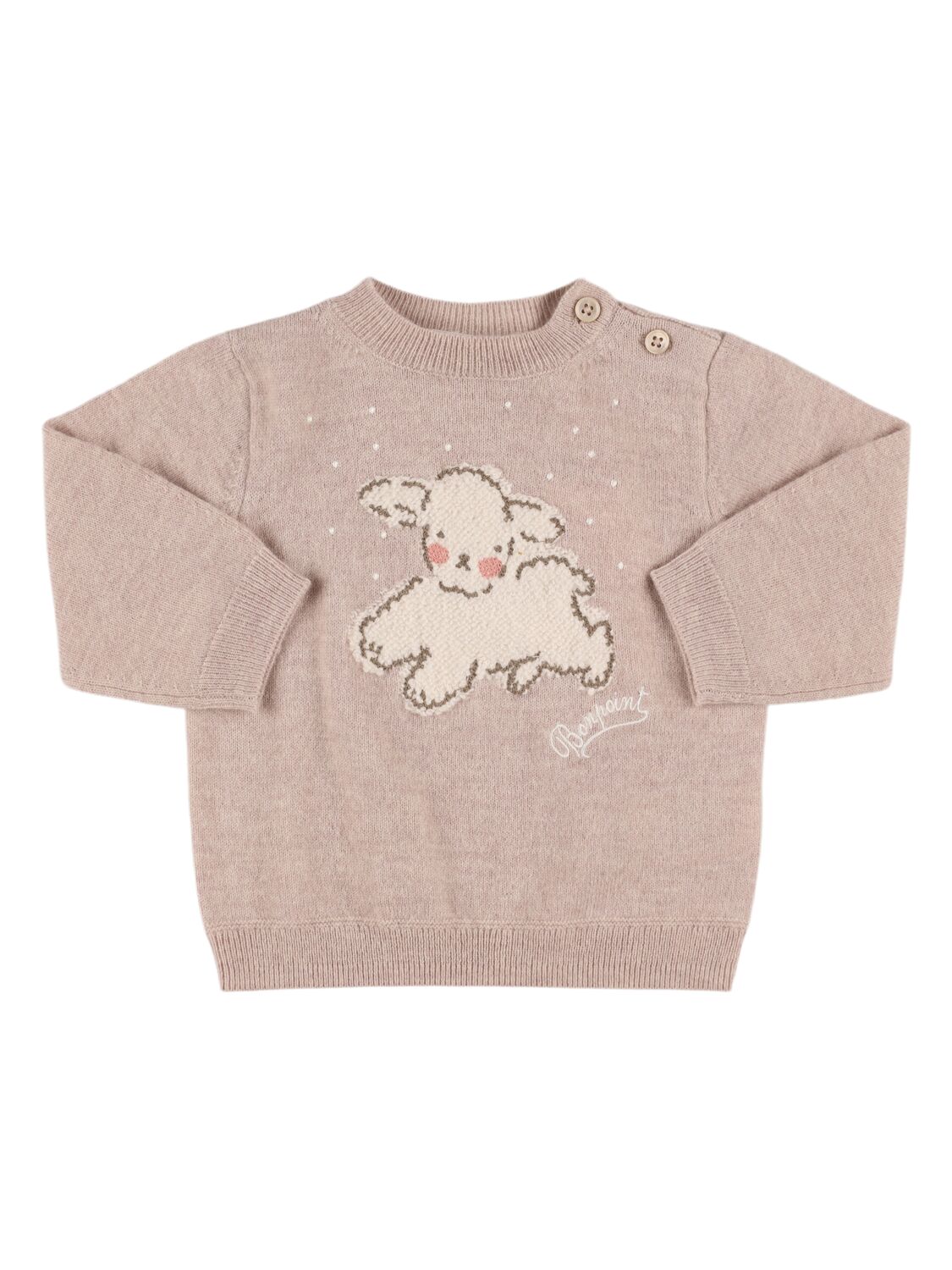 Bonpoint Wool Knit Jumper In Beige