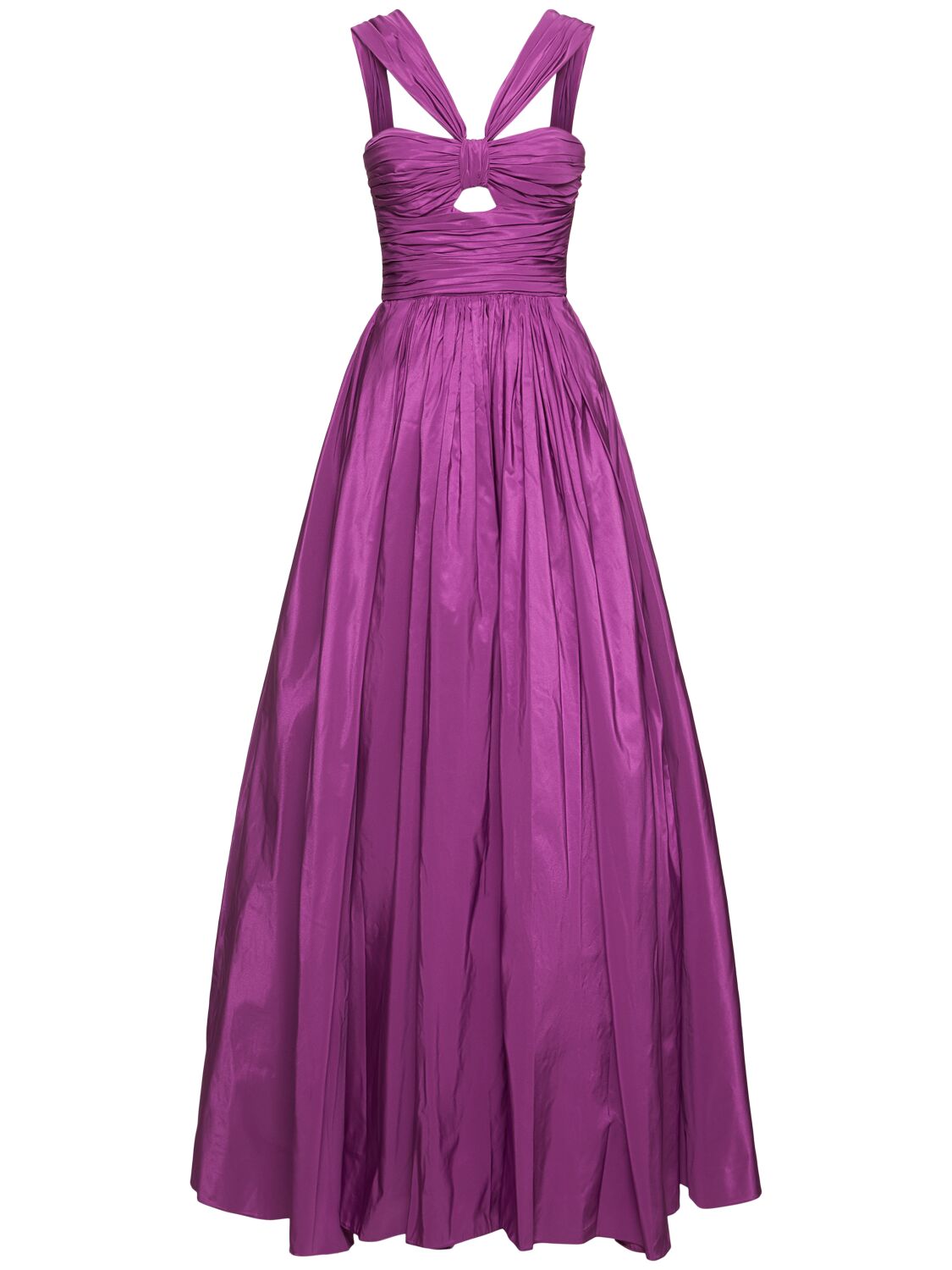 Zuhair Murad Draped Taffeta Gown W/ Cutouts In Purple