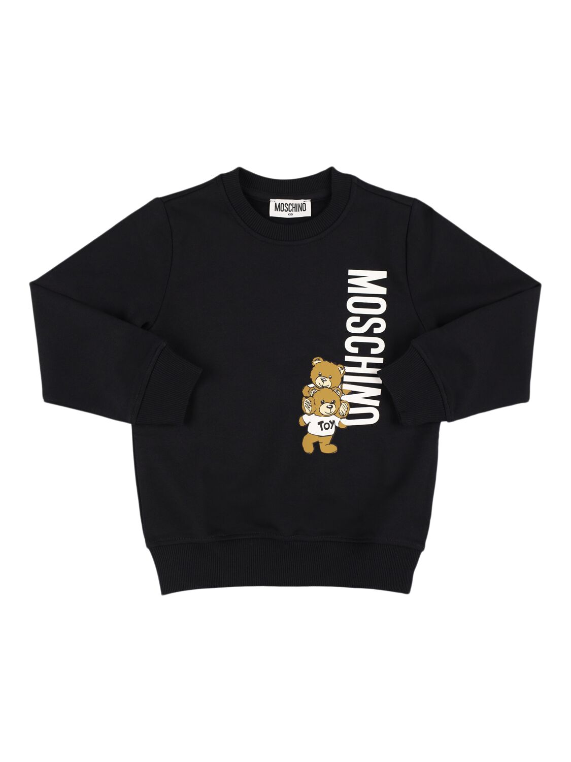 Moschino Cotton Crewneck Sweatshirt In Black