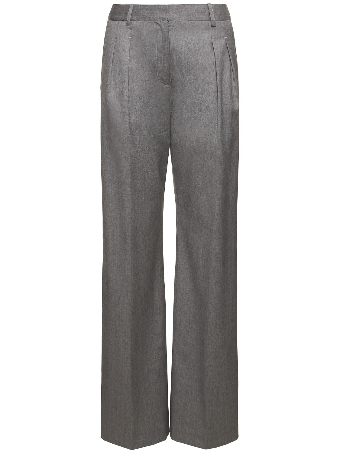 Shop Loulou Studio Sbiru Wool Flared Pants In Grey