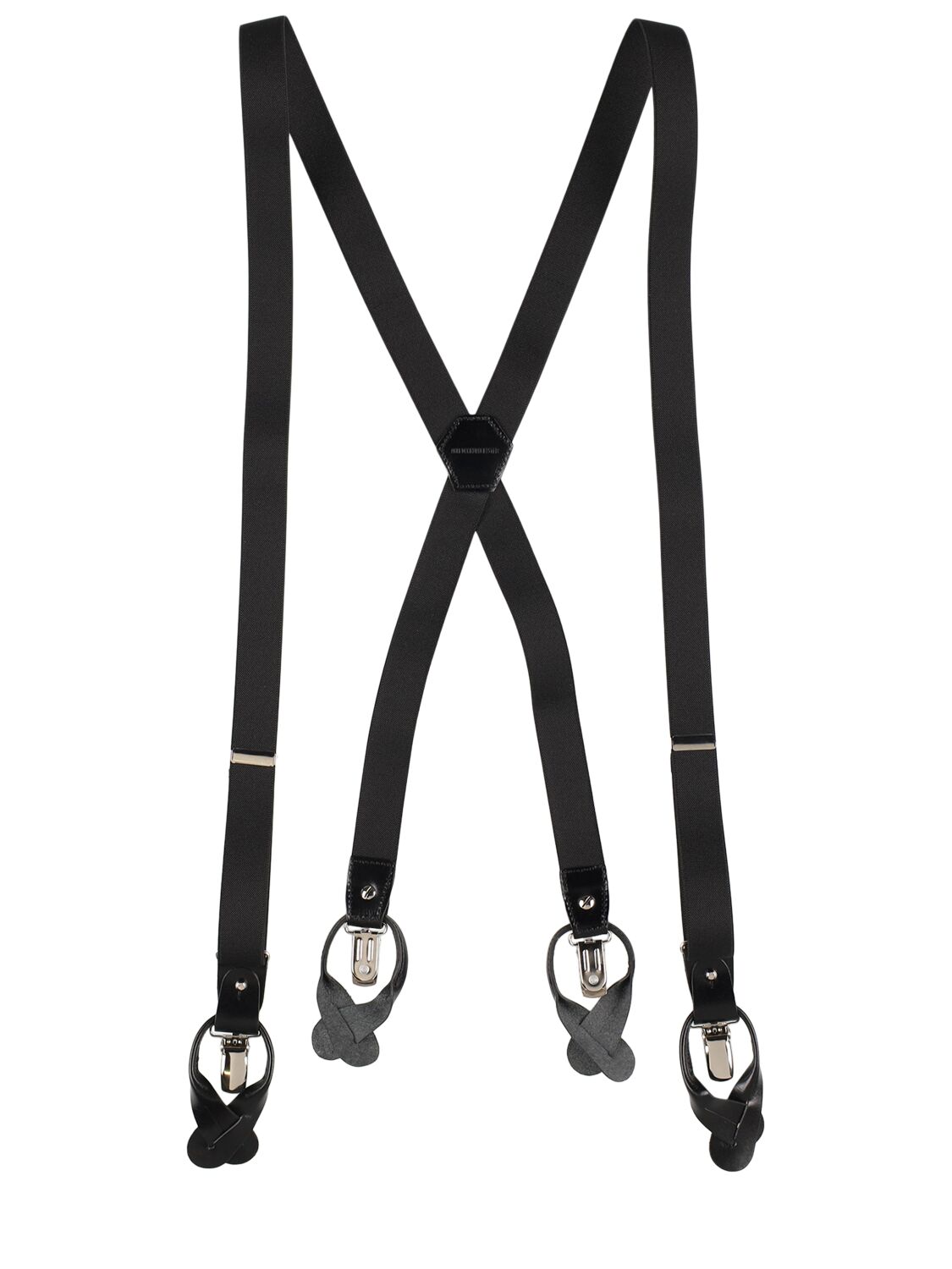 Ann Demeulemeester Rakel Leather & Elastic Suspenders In Black