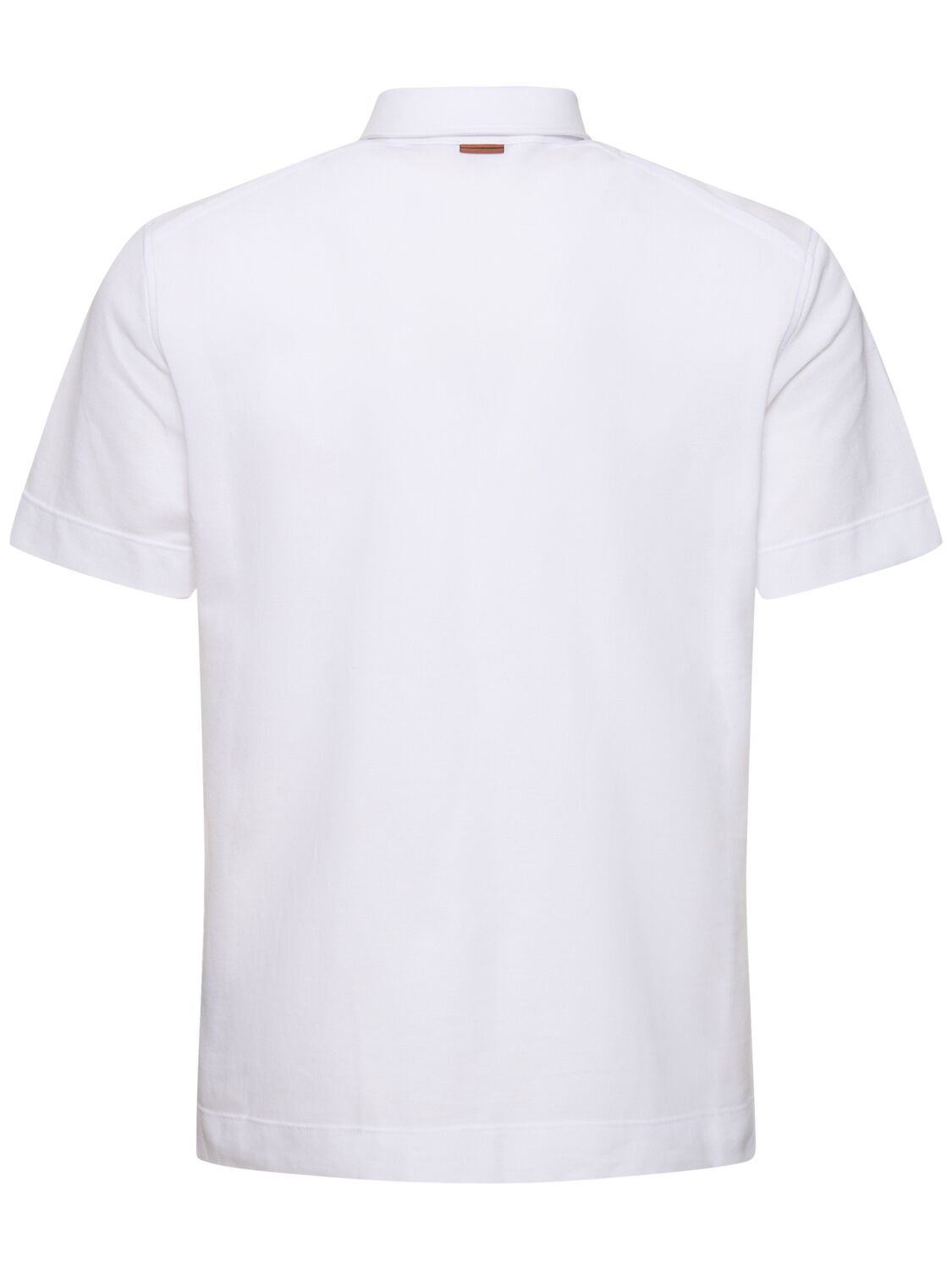 Shop Zegna Pure Cotton Piquet Polo In White