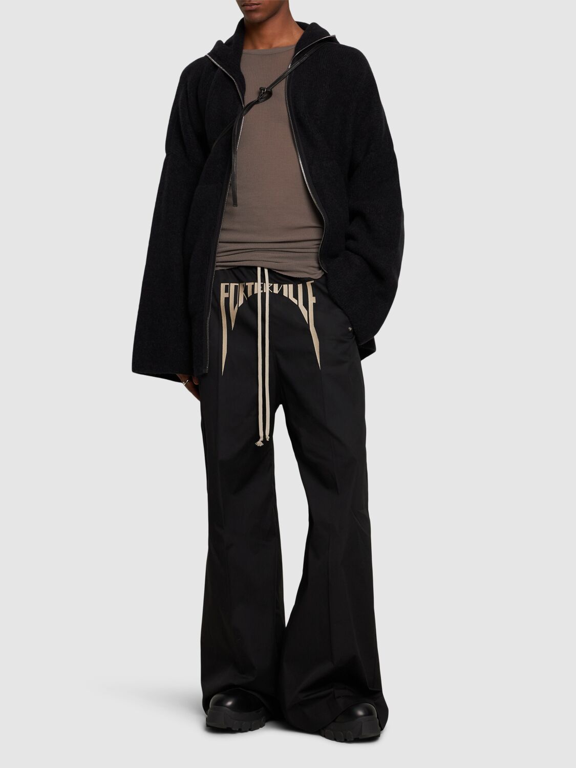 Shop Rick Owens Porterville Wide Bela Pants In Black/pearl