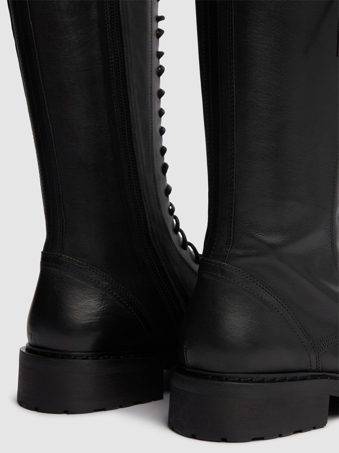 Shop Ann Demeulemeester 25mm Danny Leather Combat High Boots In Black