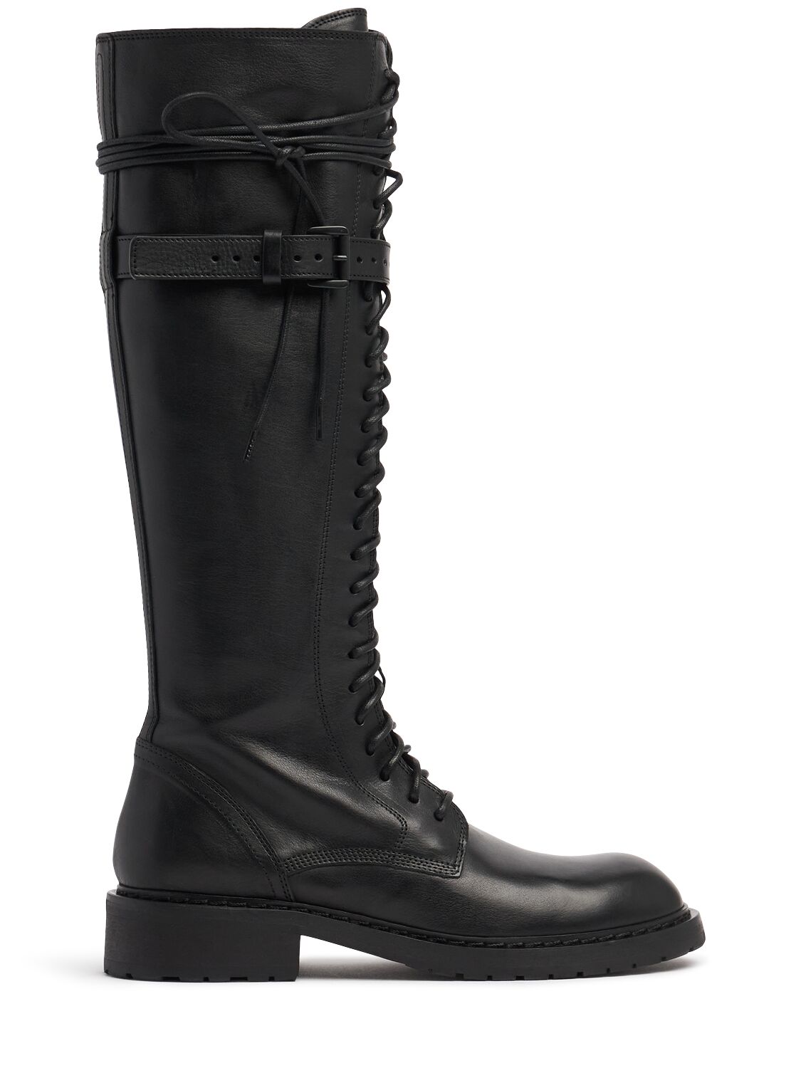 Shop Ann Demeulemeester 25mm Danny Leather Combat High Boots In Black