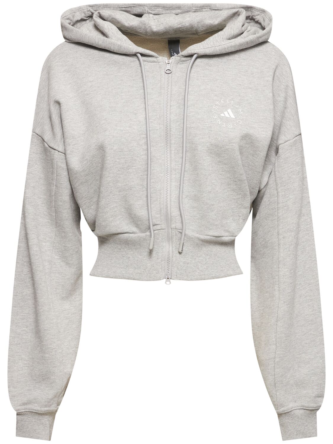 Adidas By Stella Mccartney Crop Hoodie In Neutral