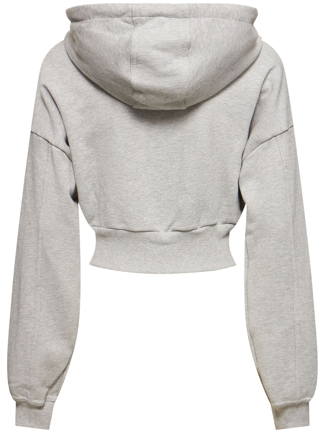 Shop Adidas By Stella Mccartney Crop Hoodie In Grey