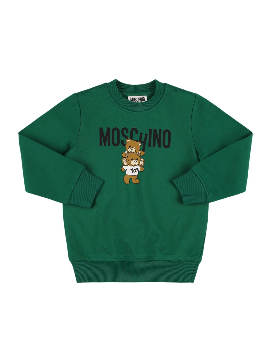 Moschino Printed Cotton Sweatshirt In Green