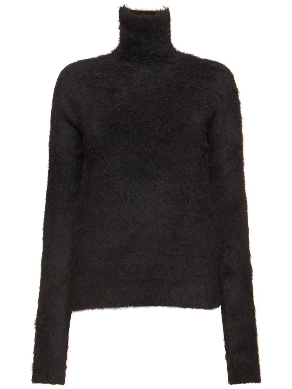 Sportmax Elgar Fluffy Alpaca Blend Knit Sweater In Black