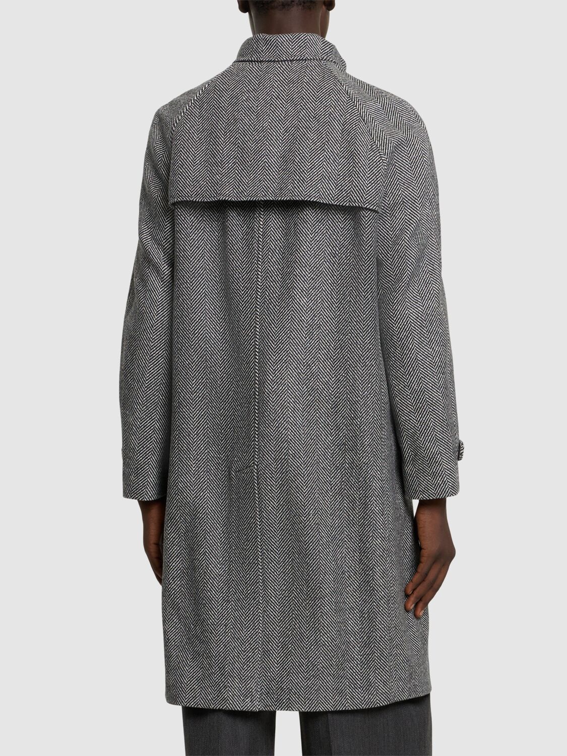 Shop Brunello Cucinelli Wool Blend Long Overcoat In Grigio Medio