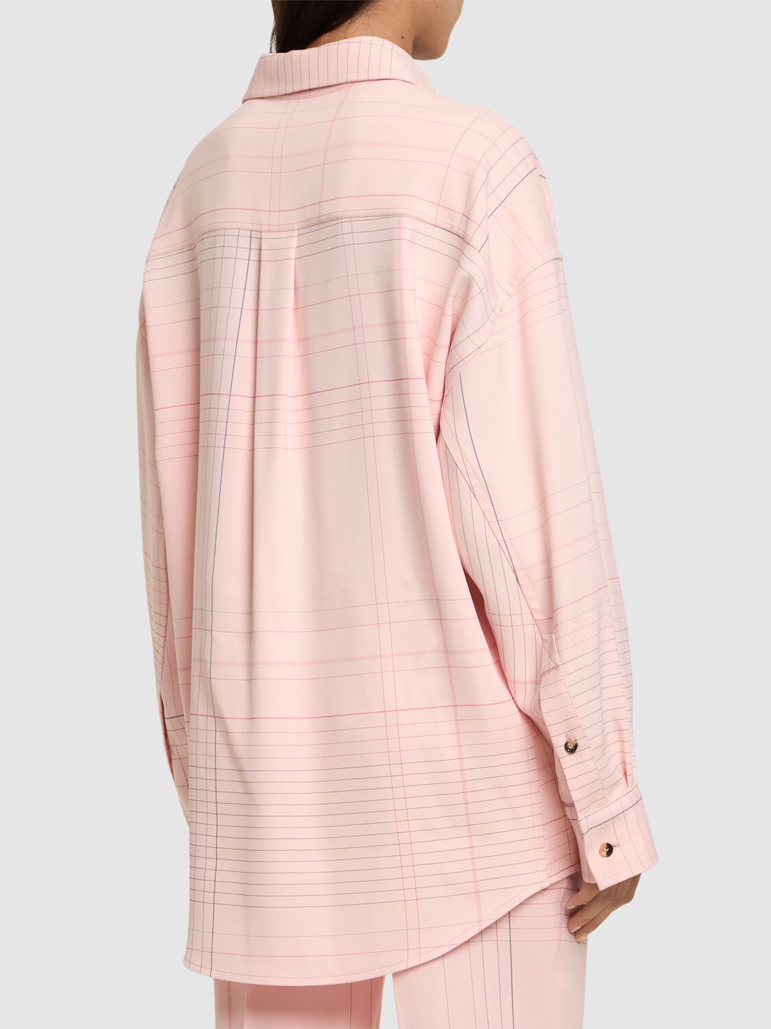 Shop Bottega Veneta Notebook Viscose Shirt In Pink/blue