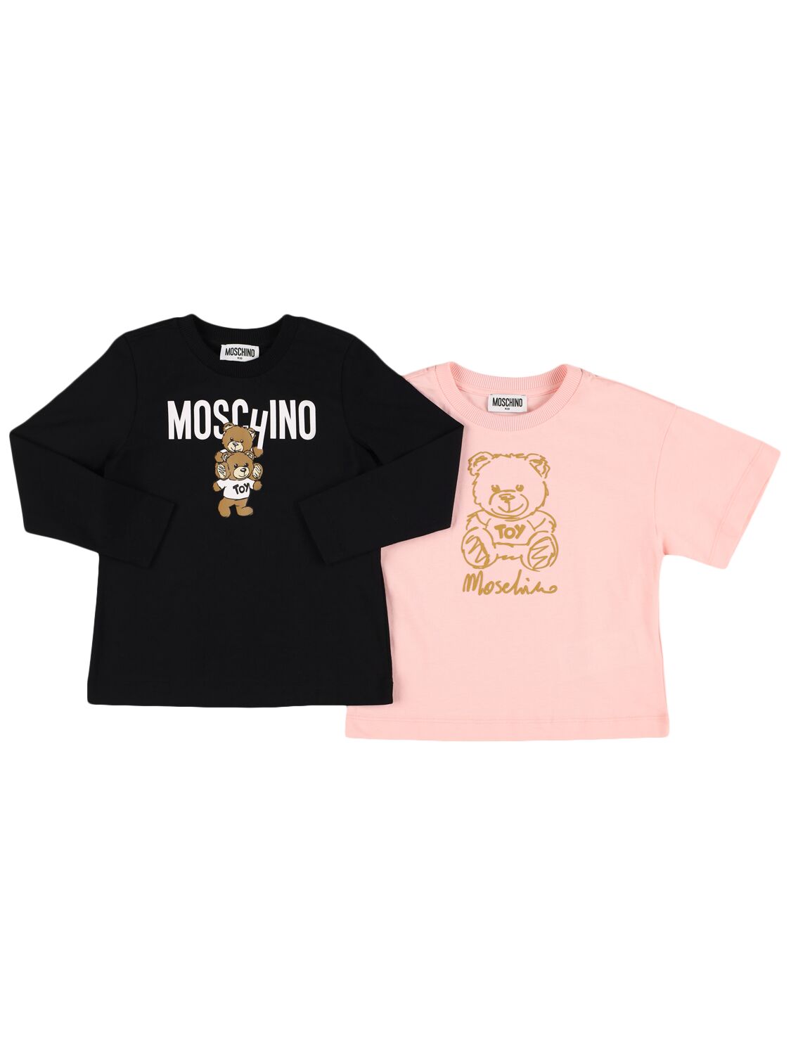 Moschino Set Of 2 Printed Cotton Jersey T-shirts In Multi