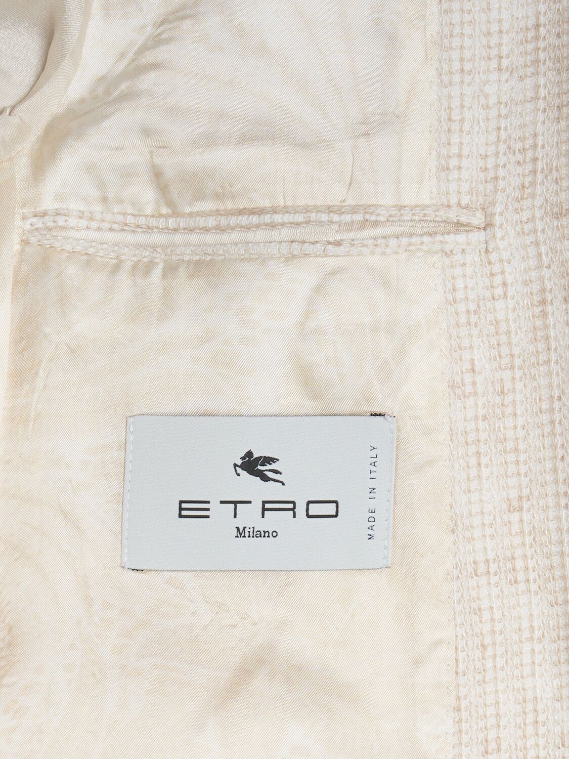 Etro Patterned Blazer With Pockets And Lapel In Ecru