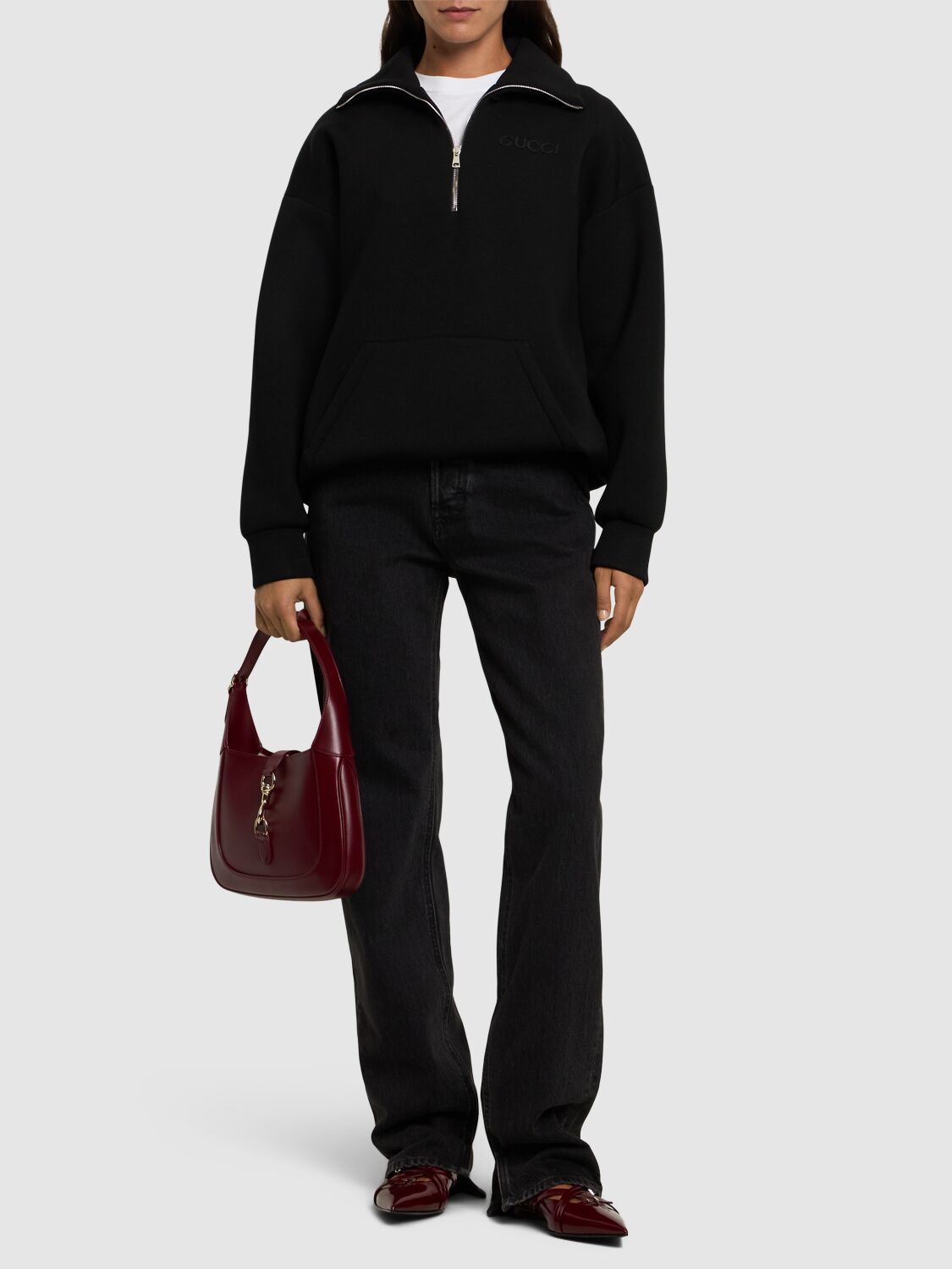 GUCCI VISCOSE JERSEY ZIP SWEATSHIRT 