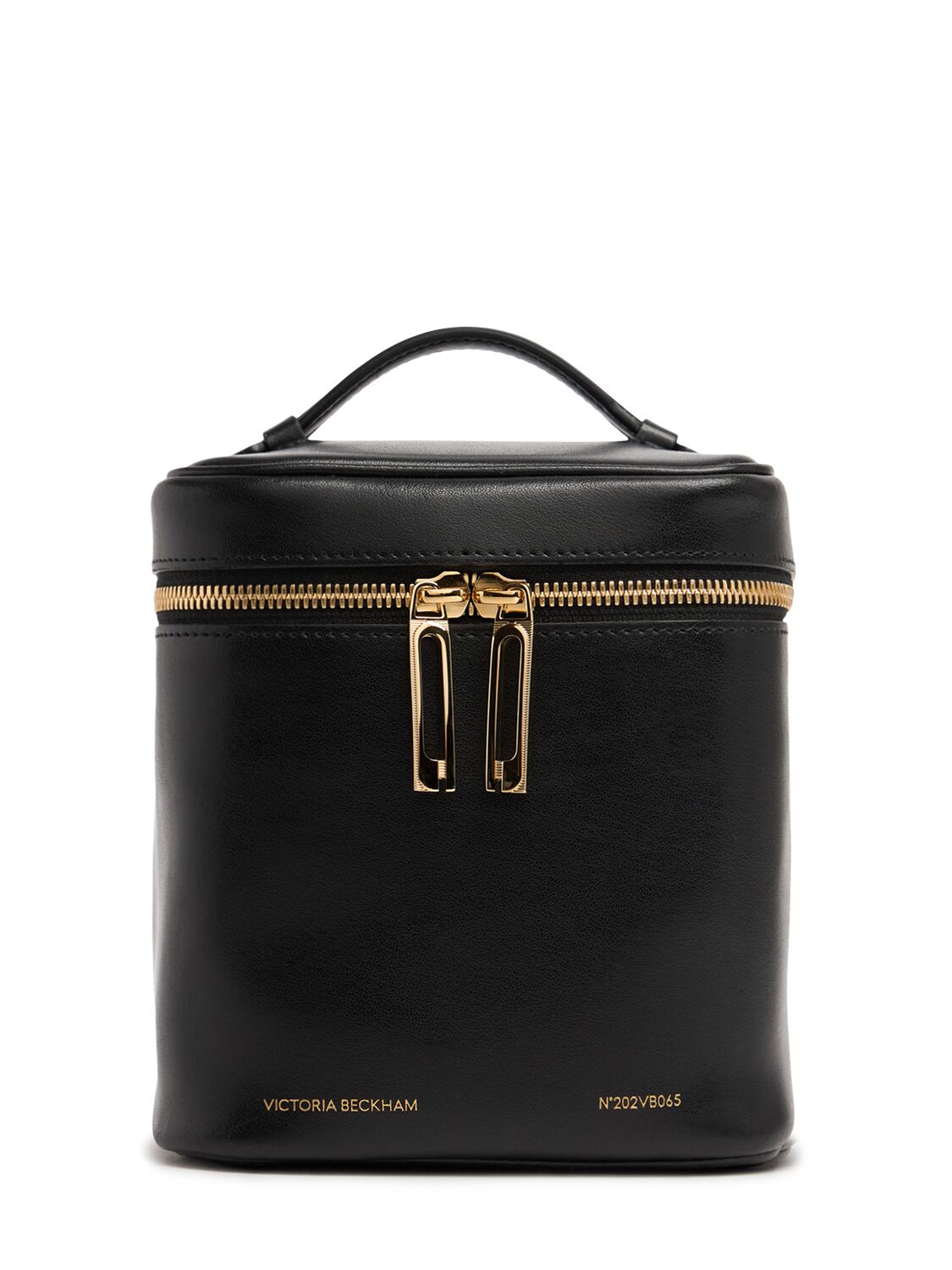 Victoria Beckham Leather Cube Vanity Case In Black