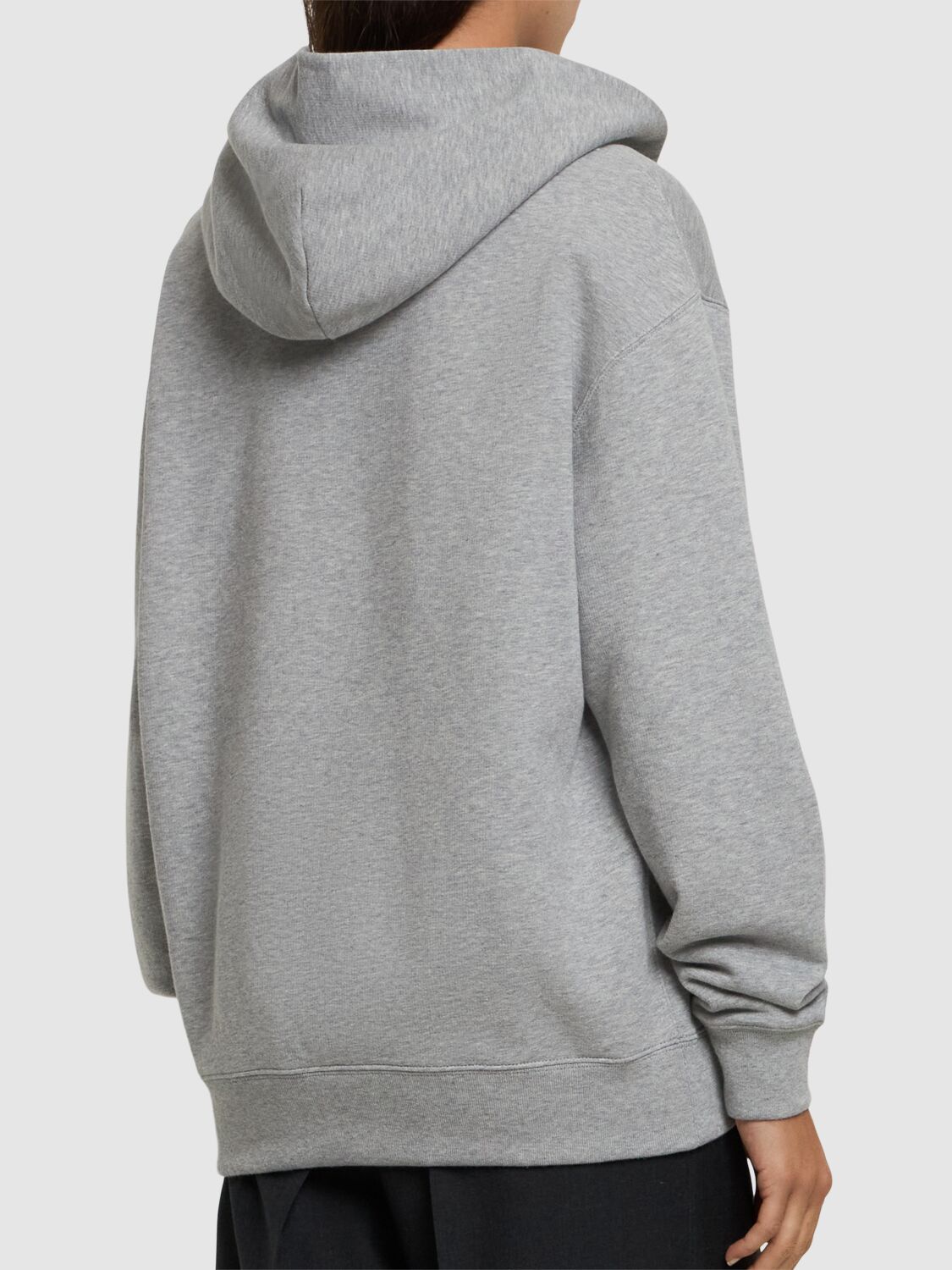 Shop Gucci Cotton Jersey Hooded Sweatshirt In Grey/multi