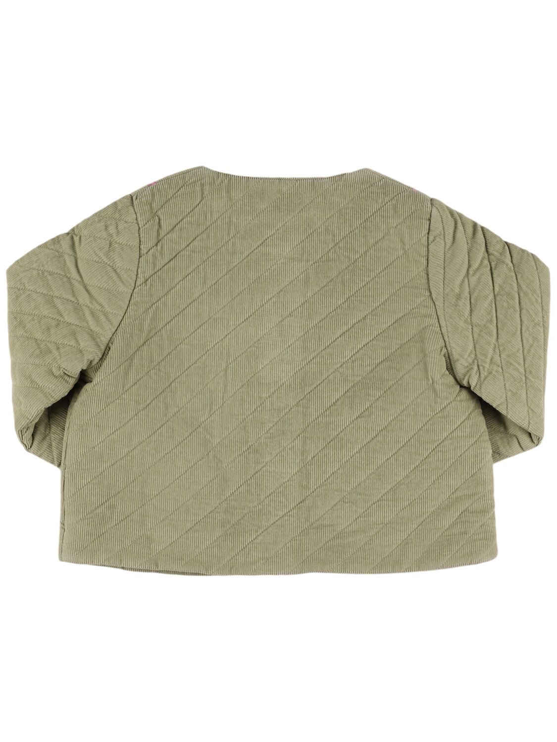 Shop Louise Misha Embroidered Cotton Corduroy Jacket In Green