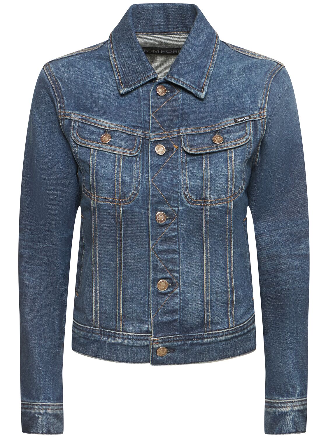 Shop Tom Ford Denim Jacket In Blue