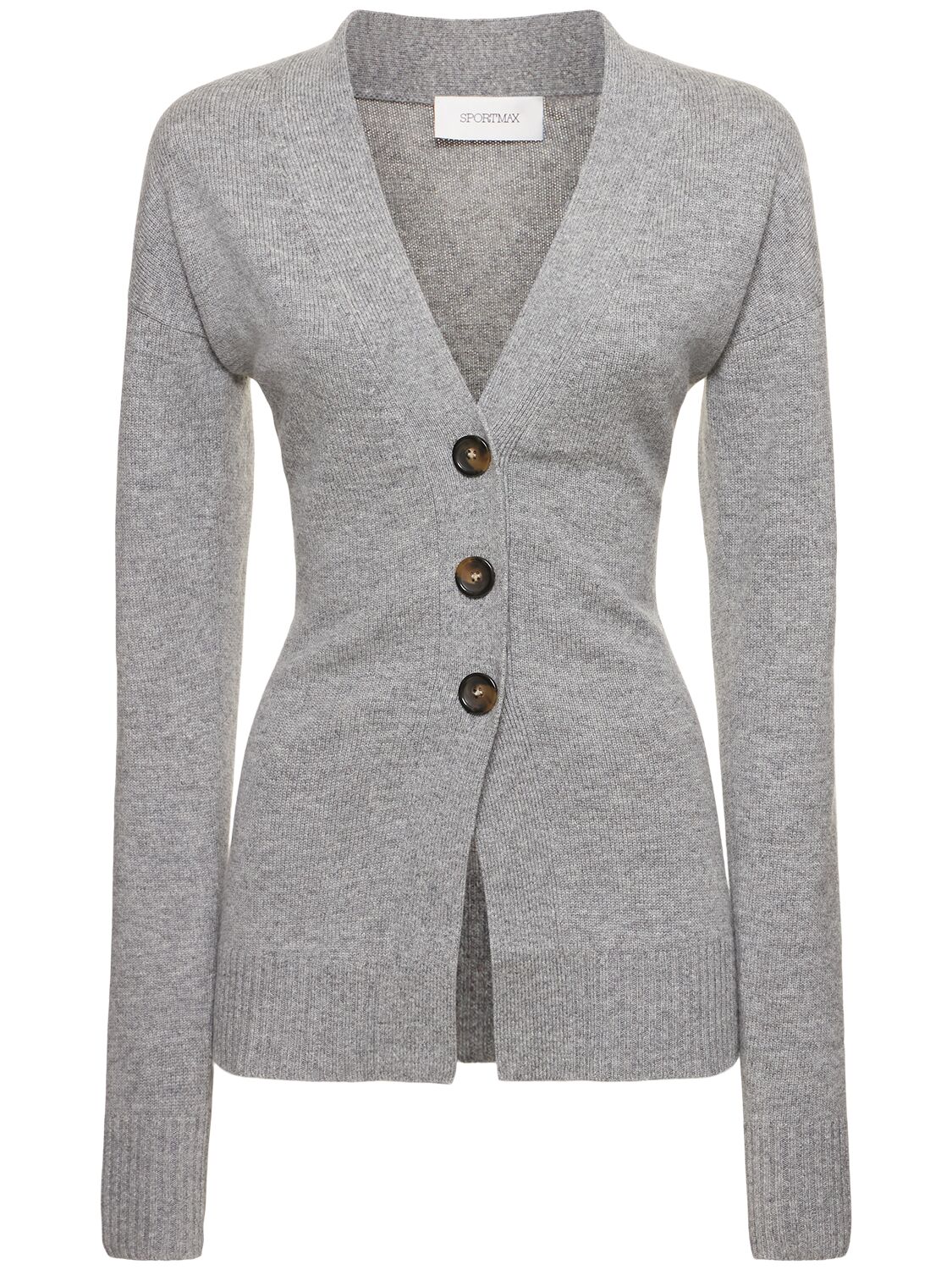 Shop Sportmax Gondola Knit Cardigan In Grey