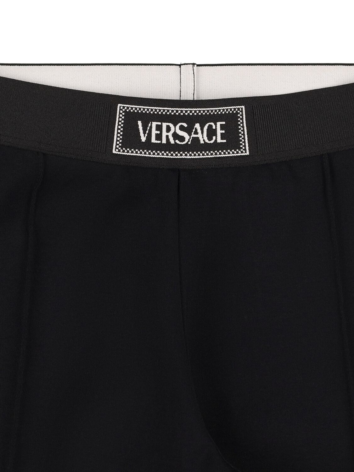 Versace 90s Vintage Logo Kids Leggings In Black