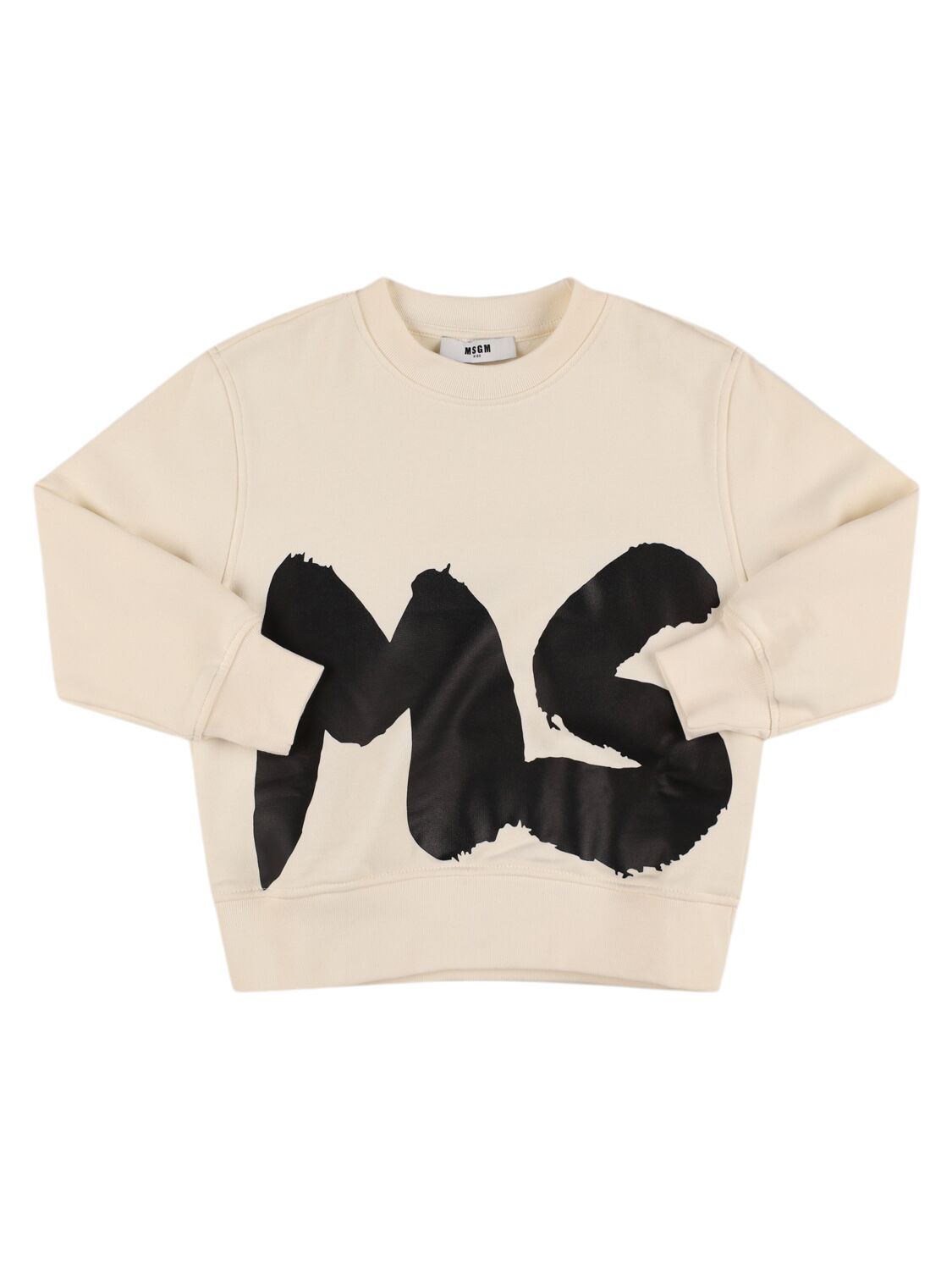 Msgm Printed Cotton Sweatshirt In Black