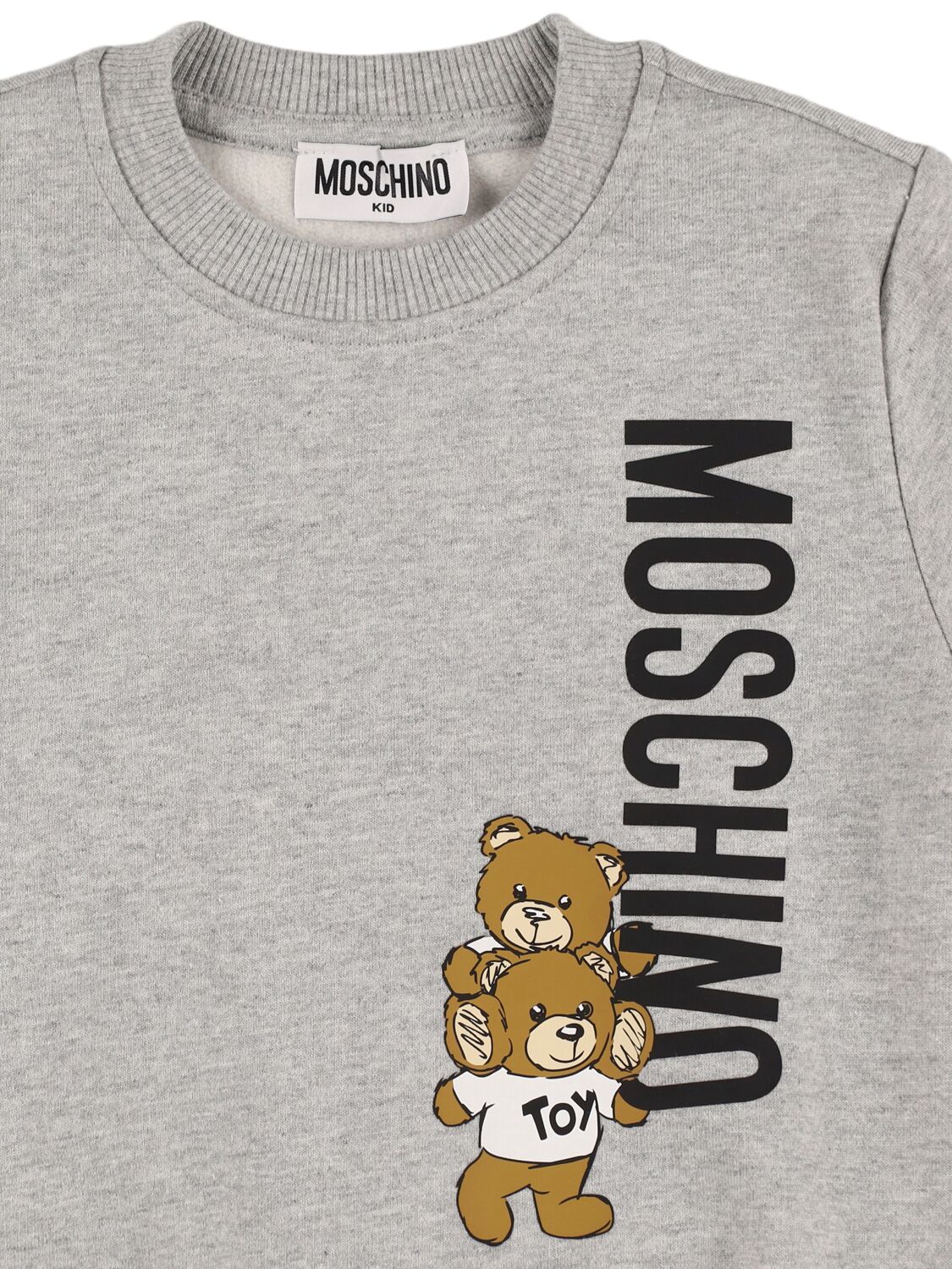 Shop Moschino Cotton Crewneck Sweatshirt In Grey