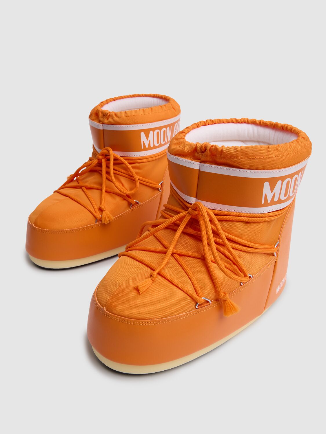 Shop Moon Boot Logo Waterproof Nylon Low S In Sunny Orange