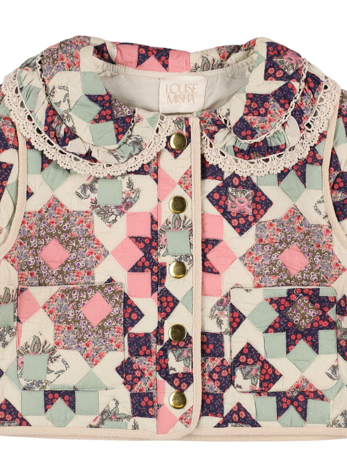 Shop Louise Misha Printed Cotton Quilted Jacket In Multicolor