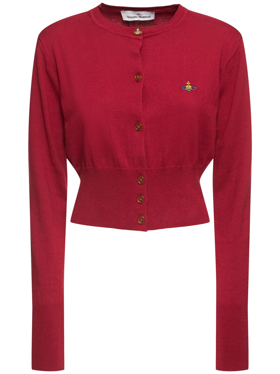 Vivienne Westwood Bea Cotton & Cashmere Knit Crop Cardigan In Red