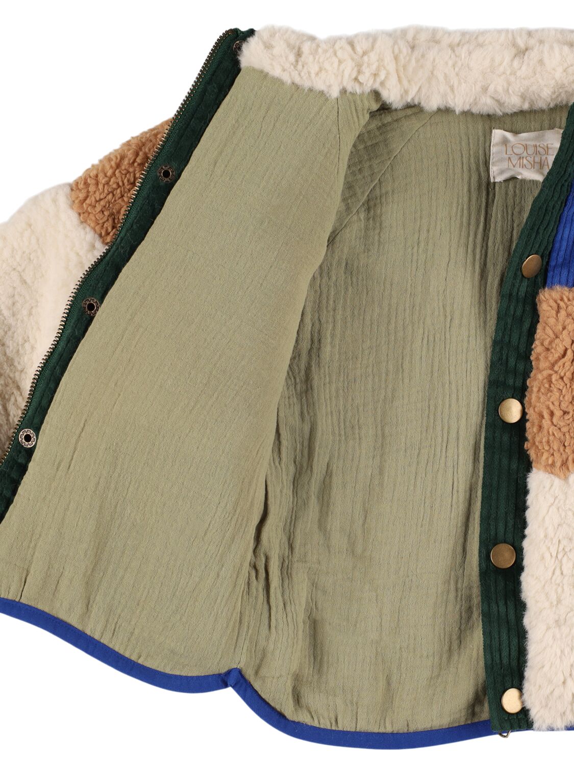 LOUISE MISHA COLOR BLOCK TEDDY JACKET 