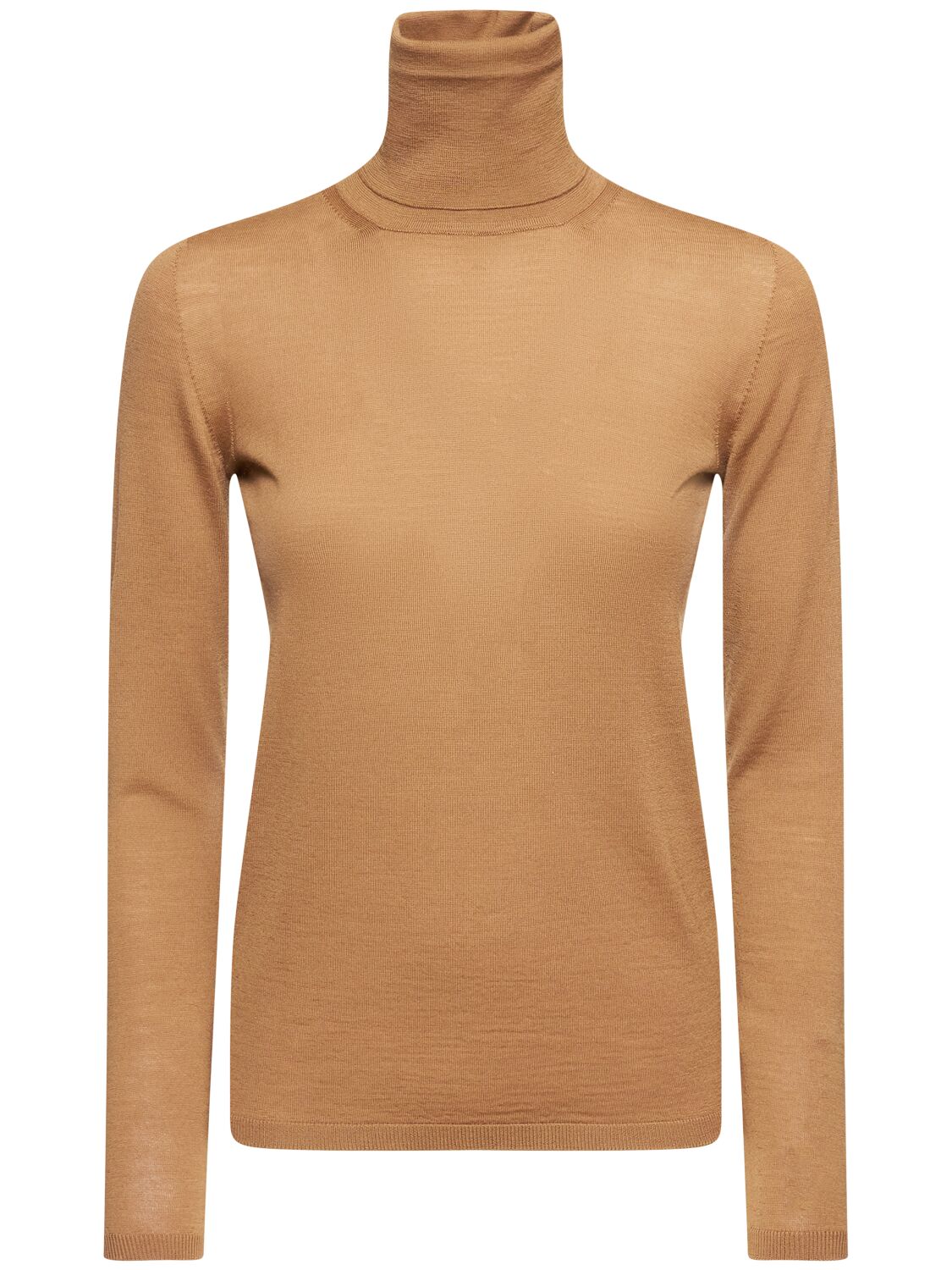Max Mara Saluto Wool Turtleneck Sweater In Camel