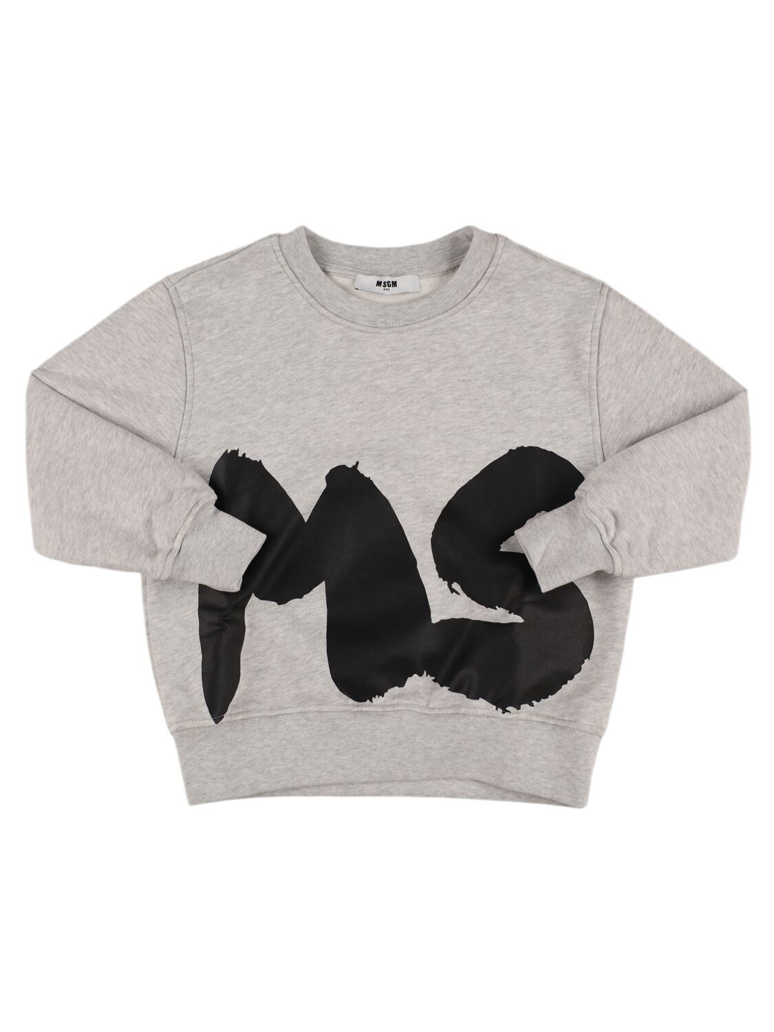 Msgm Printed Cotton Sweatshirt In Grey