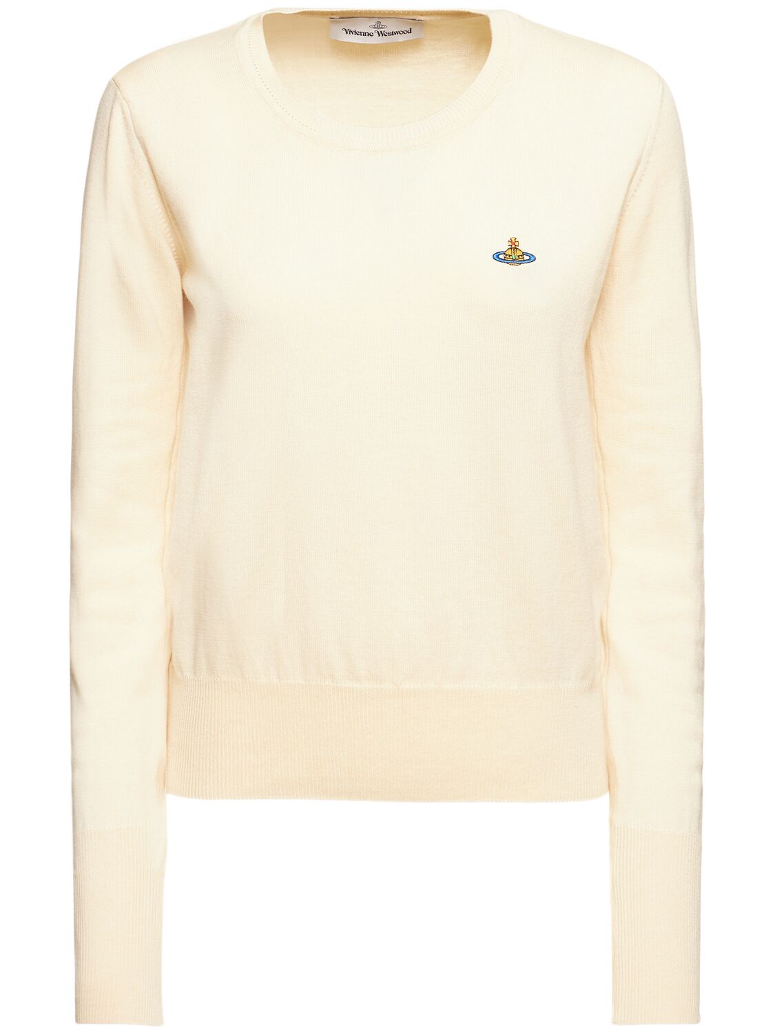 Vivienne Westwood Bea Logo Cotton & Cashmere Jumper In Neutral