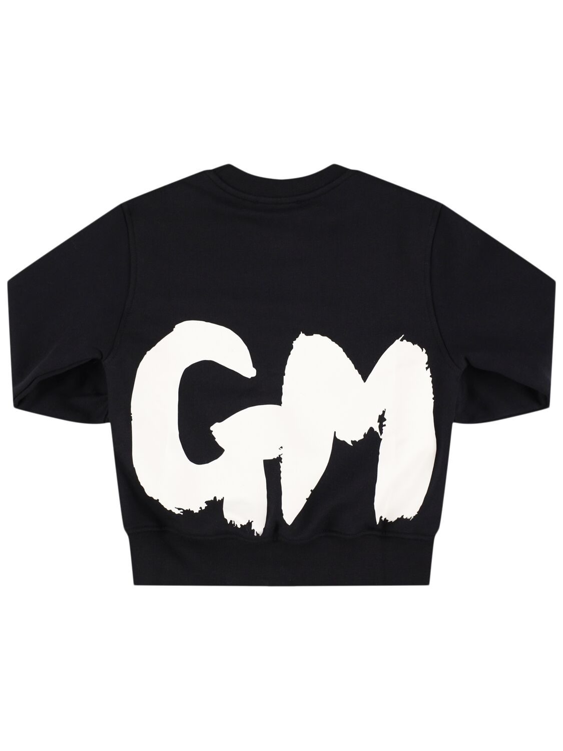 Shop Msgm Printed Cotton Sweatshirt In Black