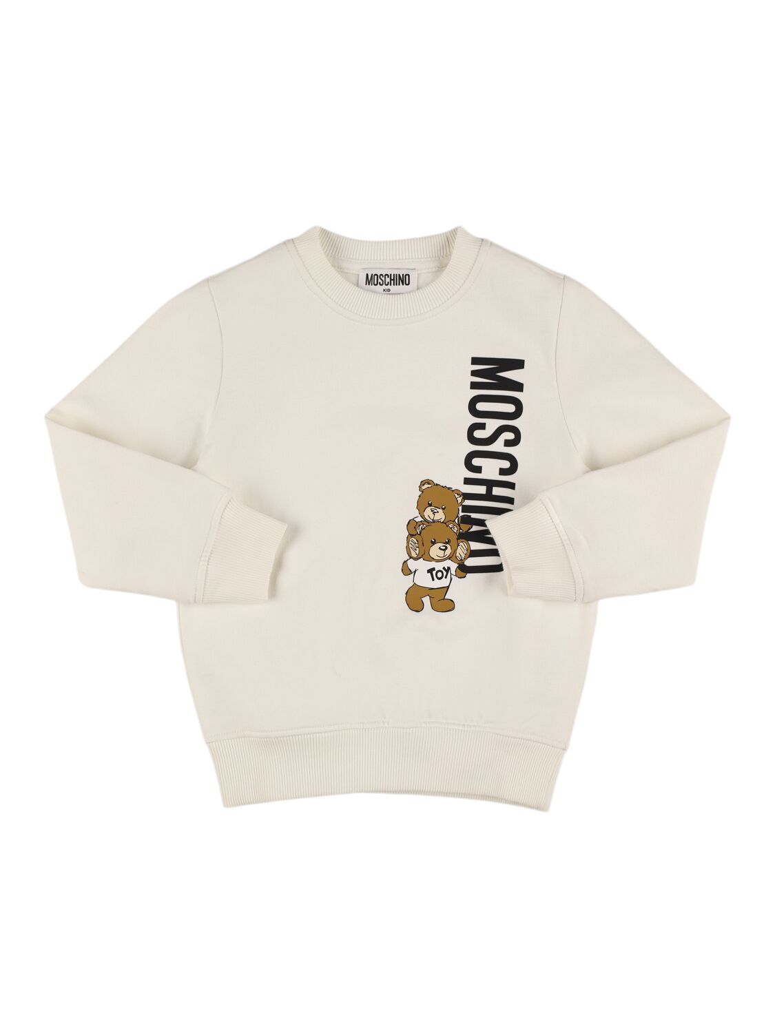 Moschino Kids' Cotton Crewneck Sweatshirt In White