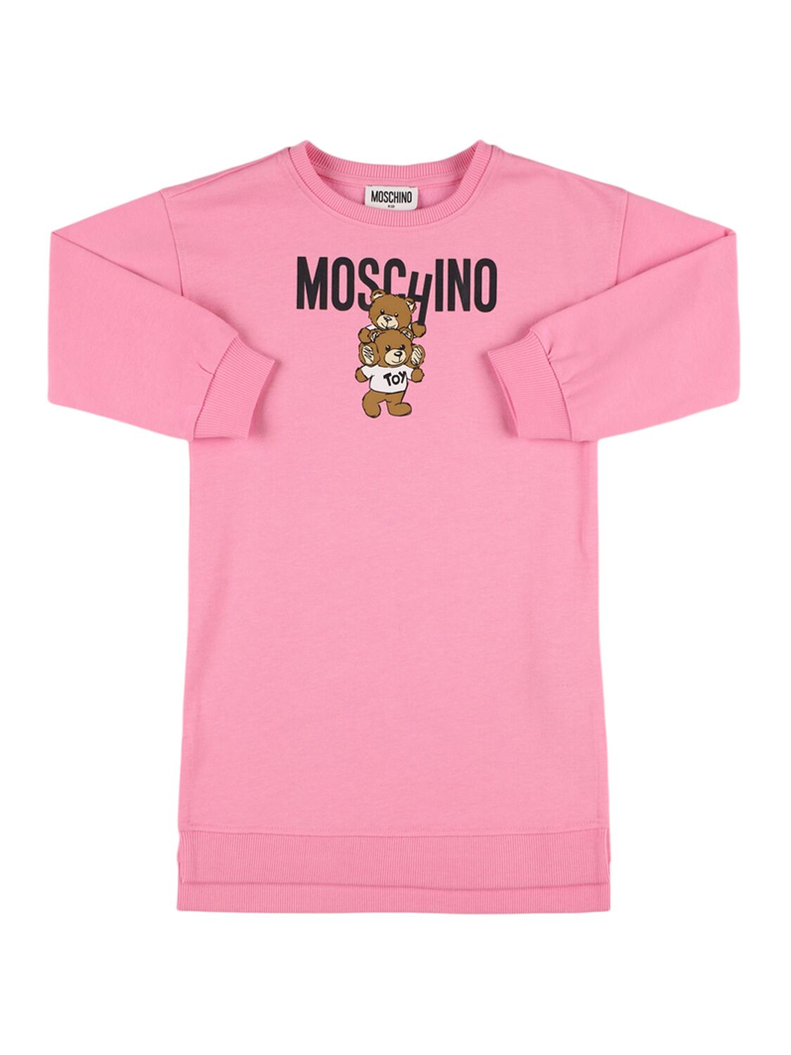 Moschino Printed Cotton Sweat Dress In White