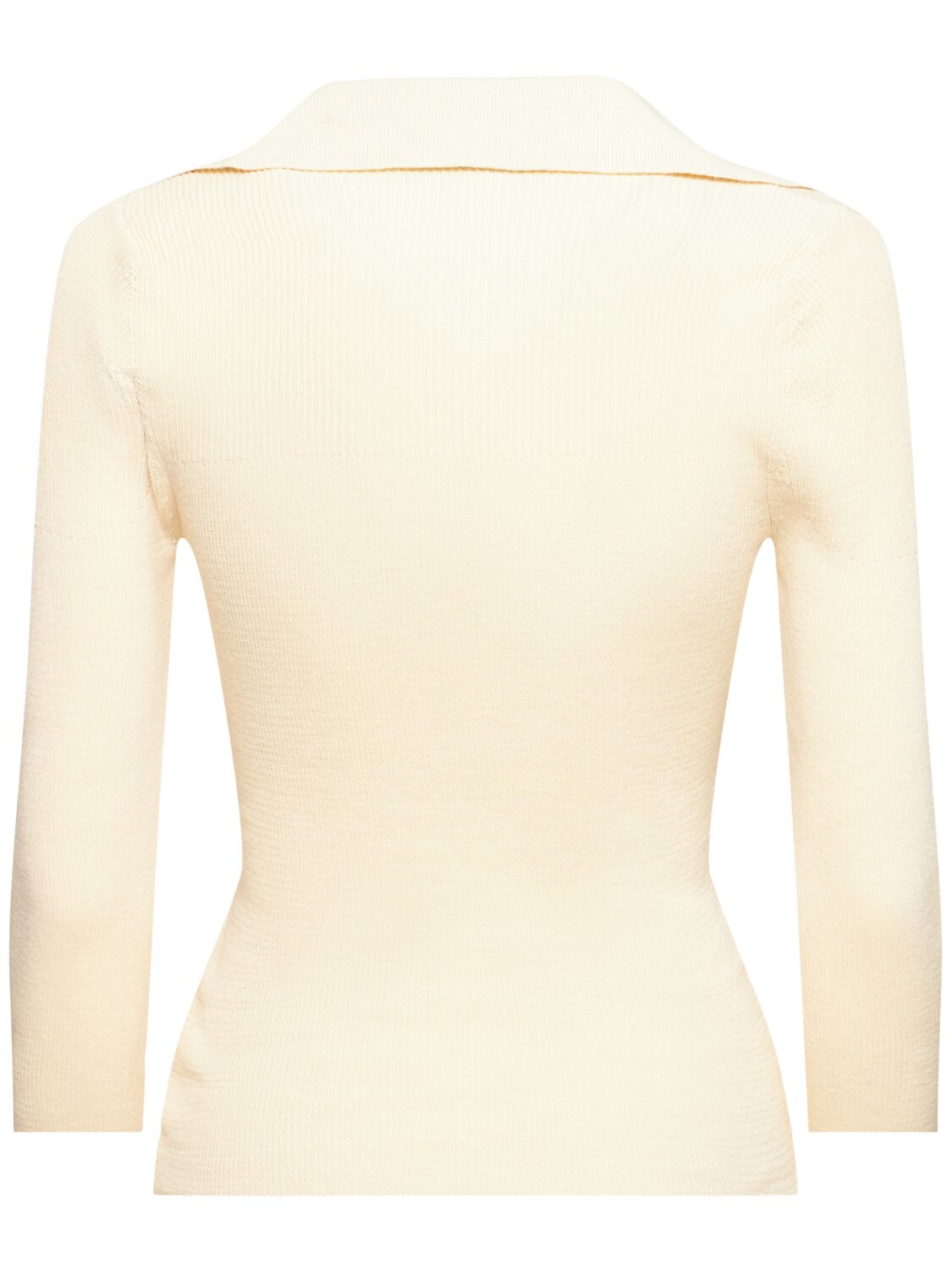 Shop Vivienne Westwood Marina Ribbed Knit Polo Top In Off White