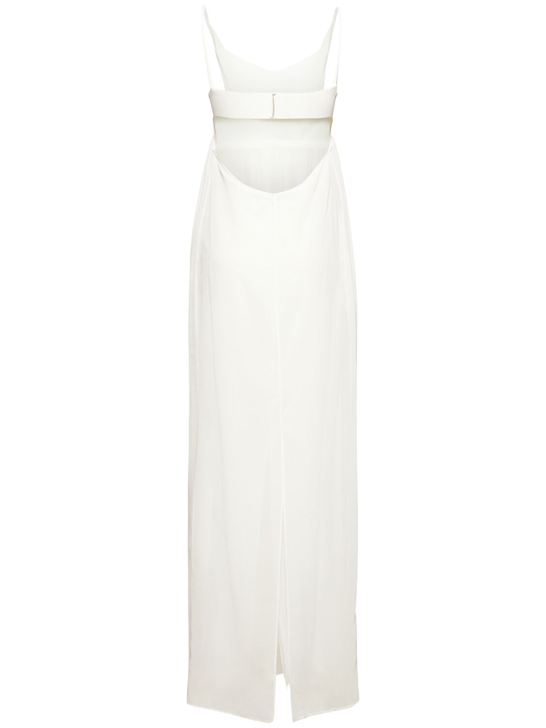 Jacquemus La Robe Peplo Empire Maxi Dress In White