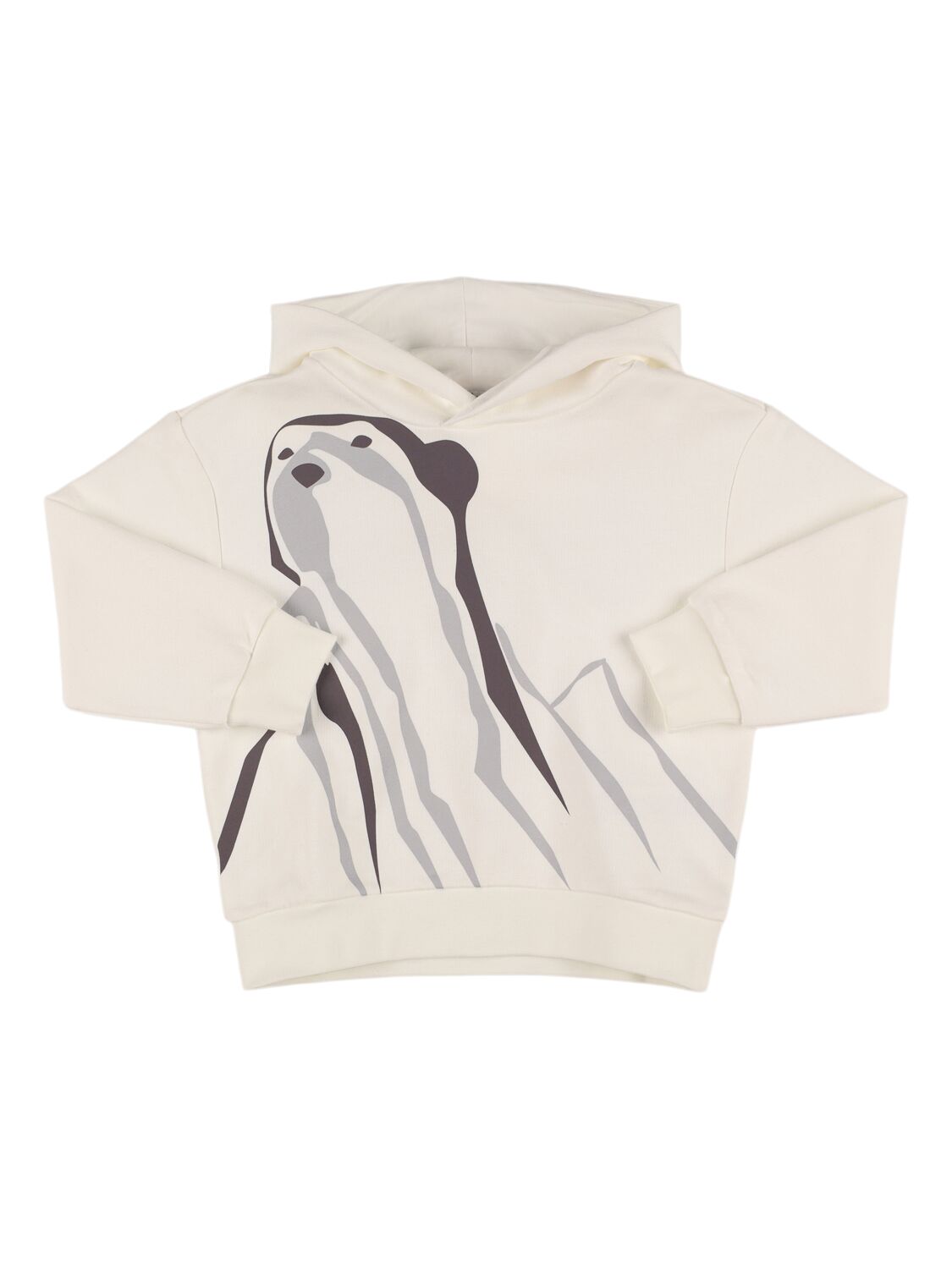 Il Gufo Printed Cotton Sweatshirt Hoodie In White