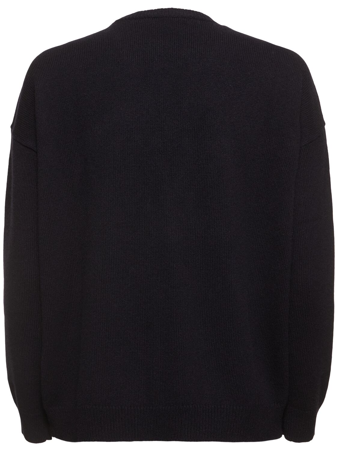 Shop Max Mara Vicolo Wool Knit Logo Sweater In Navy/multi