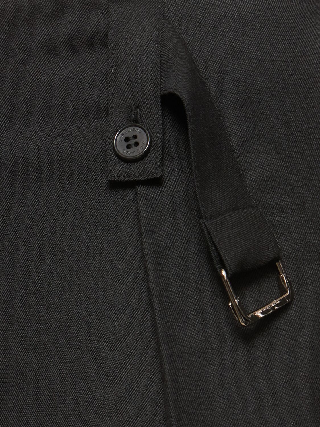 Low Classic Belt Loop Point Wide Leg Pants In Black | ModeSens