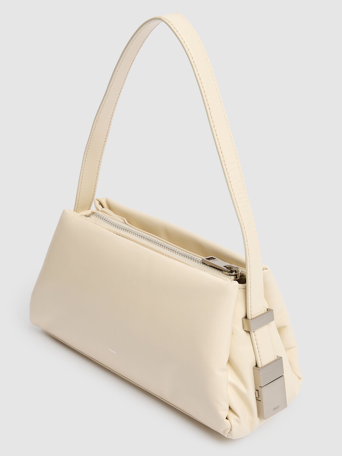 Shop Osoi Mini Pillow Bow Leather Shoulder Bag In Cream