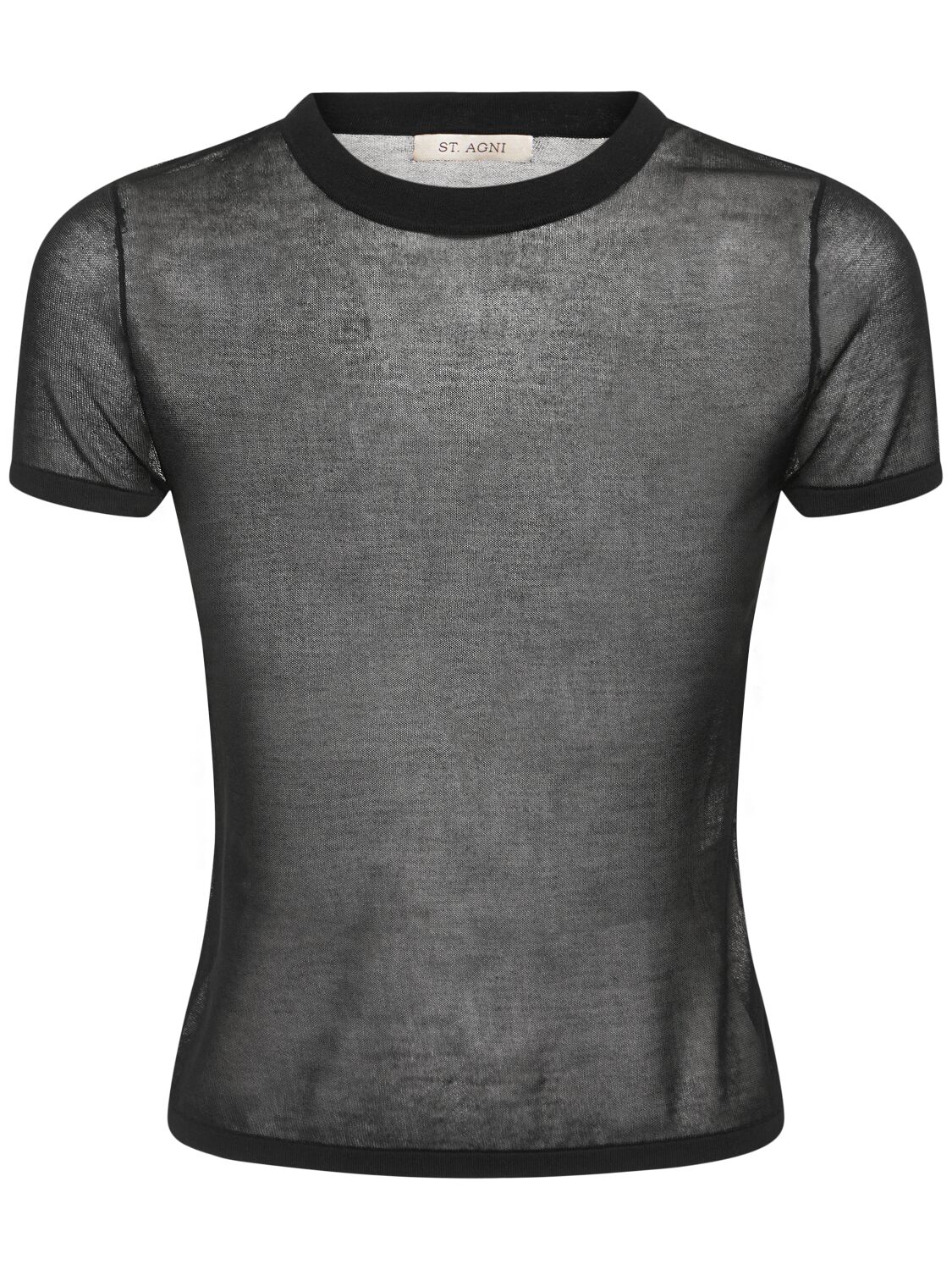 St.agni Sheer Baby T-shirt In Black