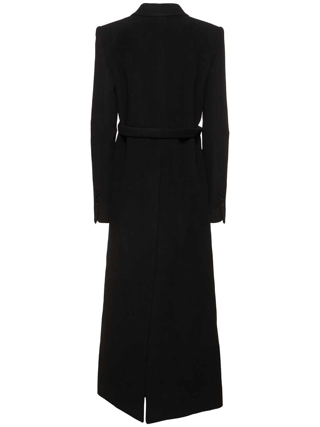 Shop Ann Demeulemeester Eleni Wool Felt Long Coat In Black