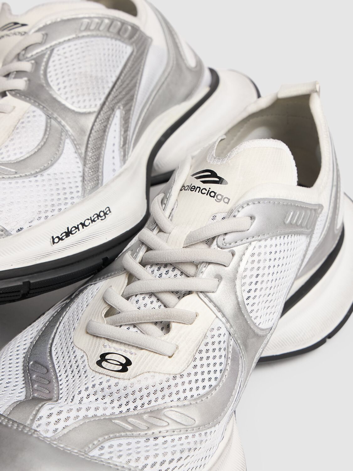 Shop Balenciaga 45mm Circuit Tech Sneakers In White/silver