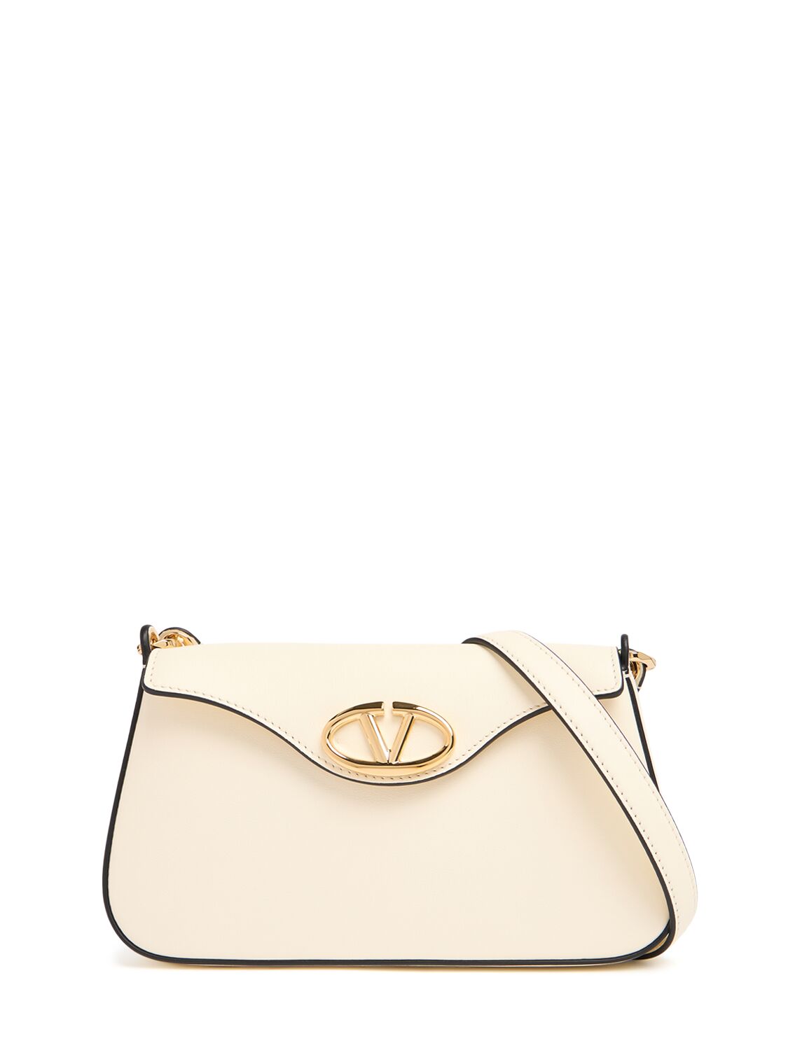 Valentino Garavani Mini Vlogo Bold Leather Shoulder Bag In Neutral