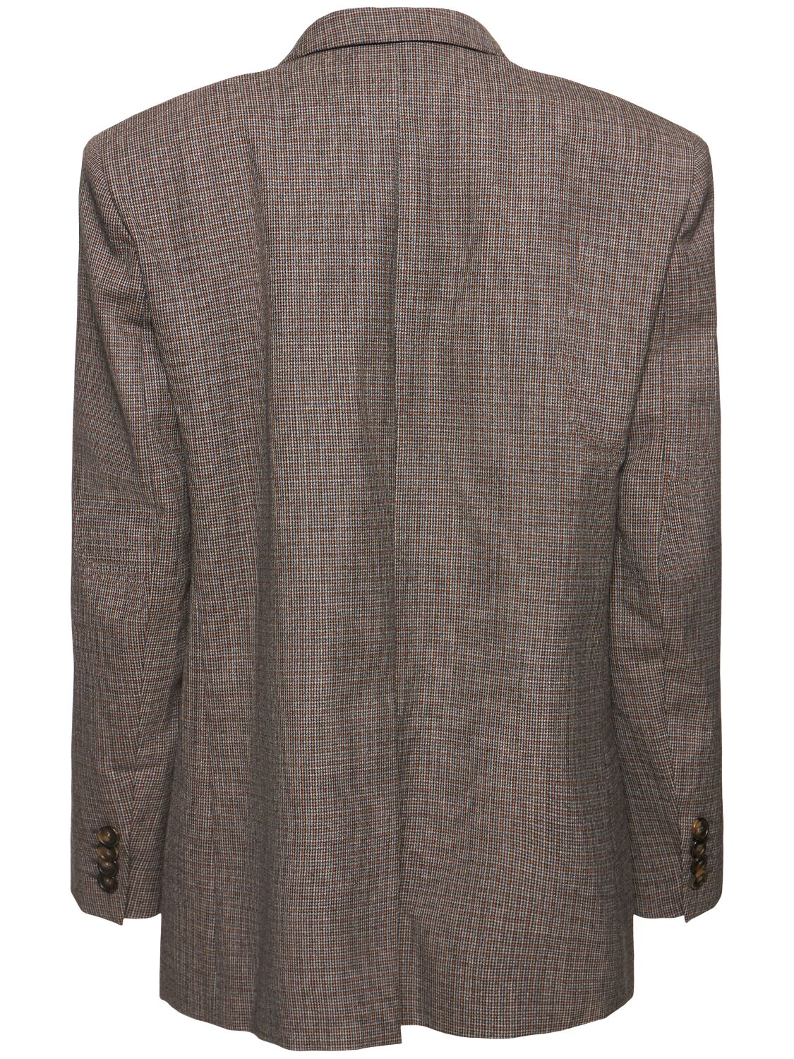 Shop Stella Mccartney Oversized Single Breasted Wool Blazer In Camel/grey