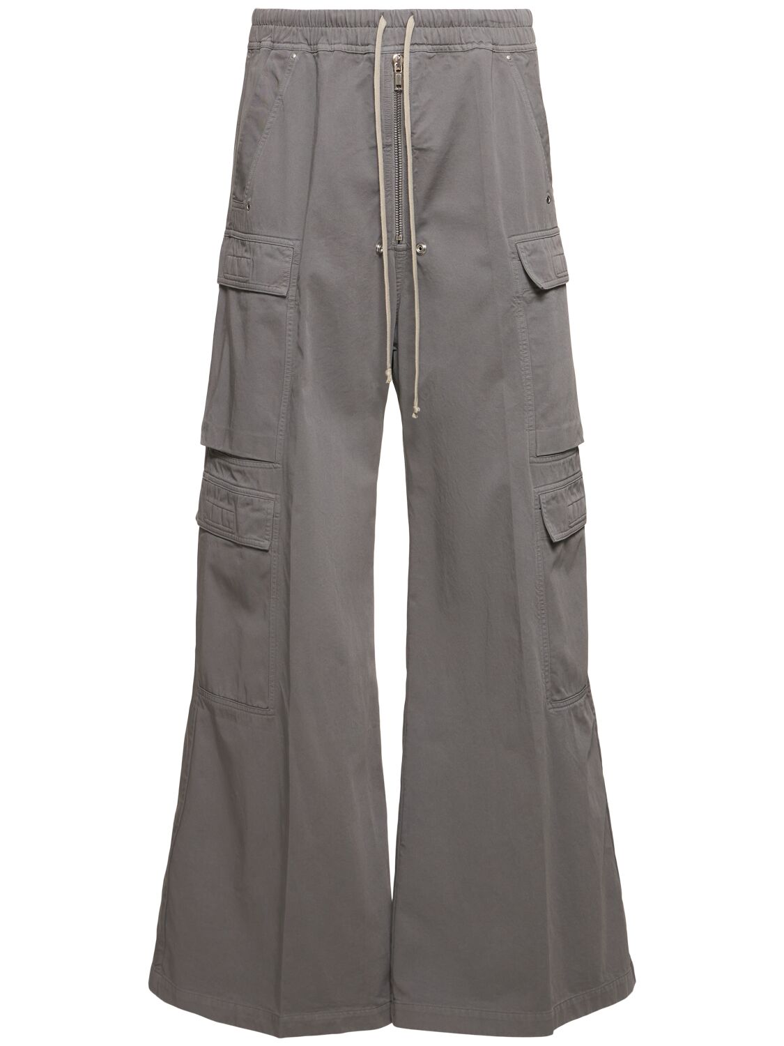 Shop Rick Owens Drkshdw Jumbo Belas Double Cotton Cargo Pants In Stone